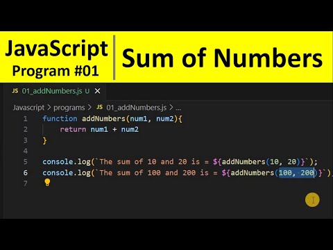 Javascript Program 1 How To Add Two Numbers In Javascript Programming For Beginners