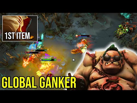 Global Ganker Pudge First Item Boots of Travel - No Lane is Safe!| Dota 2 Highlights 7.39e