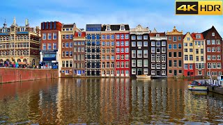 Amsterdam Walking Tour 2022🌹Train Station to City Centre and Canals [4k HDR]