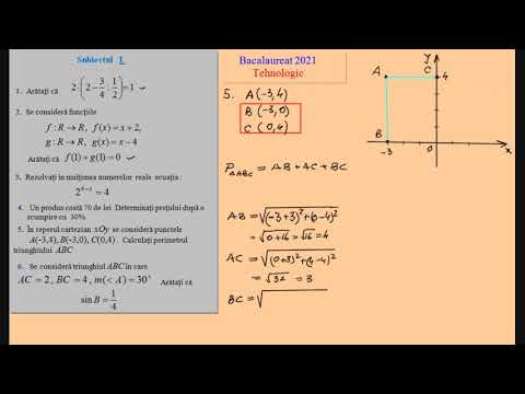 Bacalaureat 2021 - Matematica - Profil Tehnologic