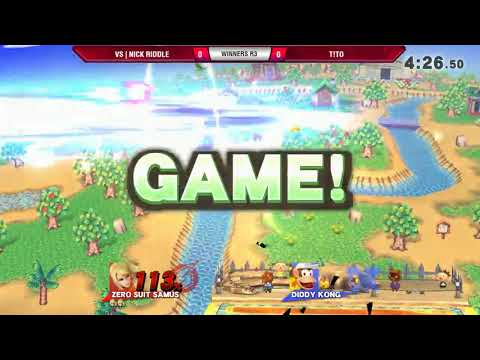 VS Weekly 9/14/17 - Winners R3 - Nick Riddle (Zero Suit Samus) vs T!to (Diddy Kong) - Smash 4