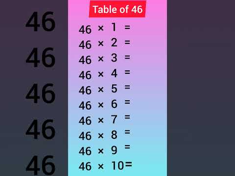 Table of 46 #shorts #education #subscribe #maths
