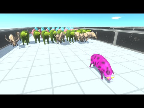 The race who is faster can eat the PINK PIG Part 26 - Animal Revolt Battle Simulator