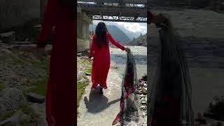Red & Black Hand Embroidered Pure Chiffon Anarkali - Video 1