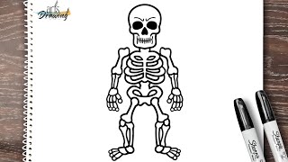 How to draw SKELETON step by step