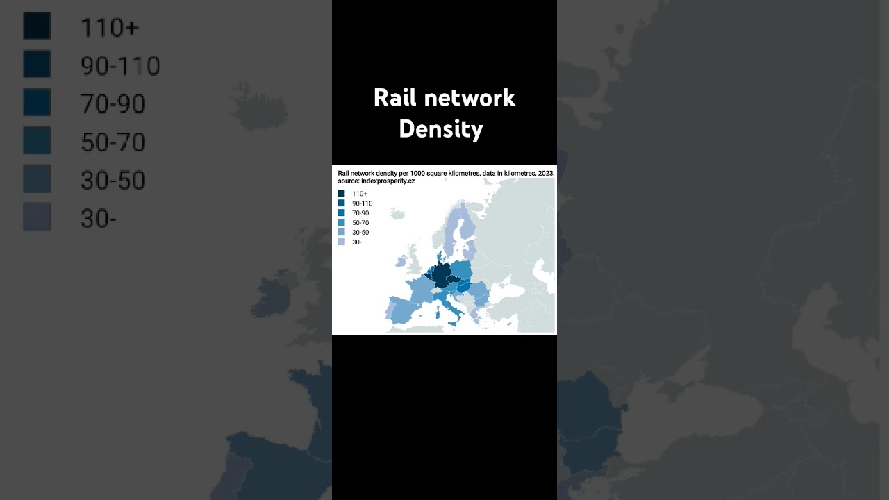 Rail network Density in Europe #geography #europe #mapper #map #maps #mapping #mapa #rail #railway