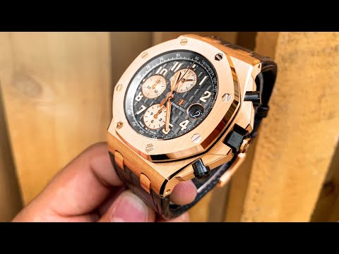 New Audemars Piguet Royal Oak Offshore Men's Watch - 42mm AP ROO in Rose Gold Gray Dial Review