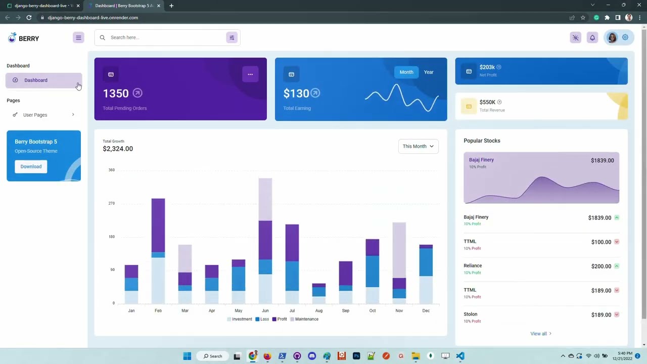 Go LIVE with Django - Berry Dashboard (Free Product) | AppSeed