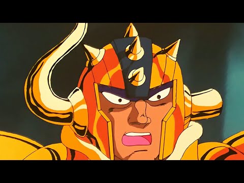 Seiya rompe el cuerno dorado de Aldebaran de Taurus / Caballeros del Zodiaco / 12 Casas / 4K