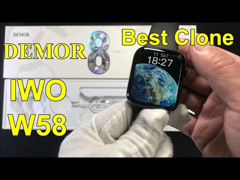 DEMOR IWO W58 Smart Watch Best Series 8 Clone 45mm Black Bright W57 Upgraded Smartwatch Unbox Review