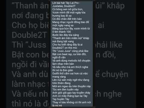Tây Lai Pro - Double2T, Justatee (Lyrics)