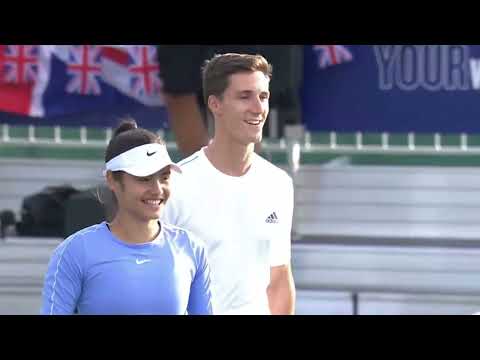 Emma Raducanu mixed doubles with Andy Murray, Joe Salisbury & Jodie Burrage Battle of the Brits 2020