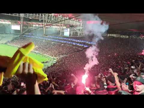 "EXPLOSÃO DA TORCIDA DO FLAMENGO NO GOL CONTRA O RACING - LOUCURA NA ARQUIBANCADA DO MARACANÃ - MENGO" Barra: Nação 12 &bull; Club: Flamengo