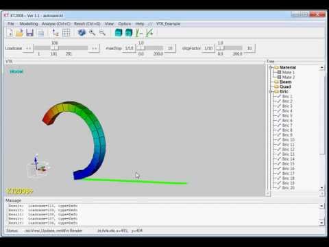 Real-time 3D animation, geometric nonlinear calculation cantilever