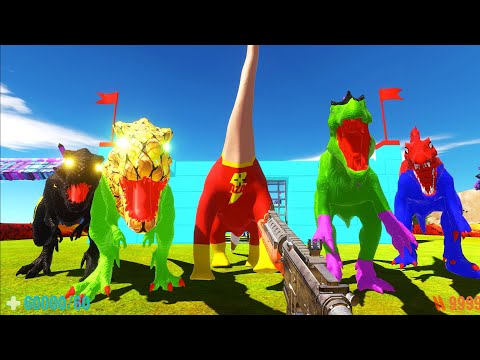 FPS DEATH RUN vs SUPERHEROES DINOSAURS FIGHTING - Animal Revolt Battle Simulator