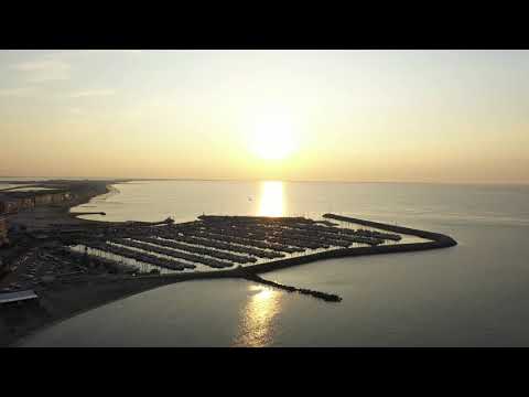 aerial flight over mediterranean sea palavas les flots leisure harbor
