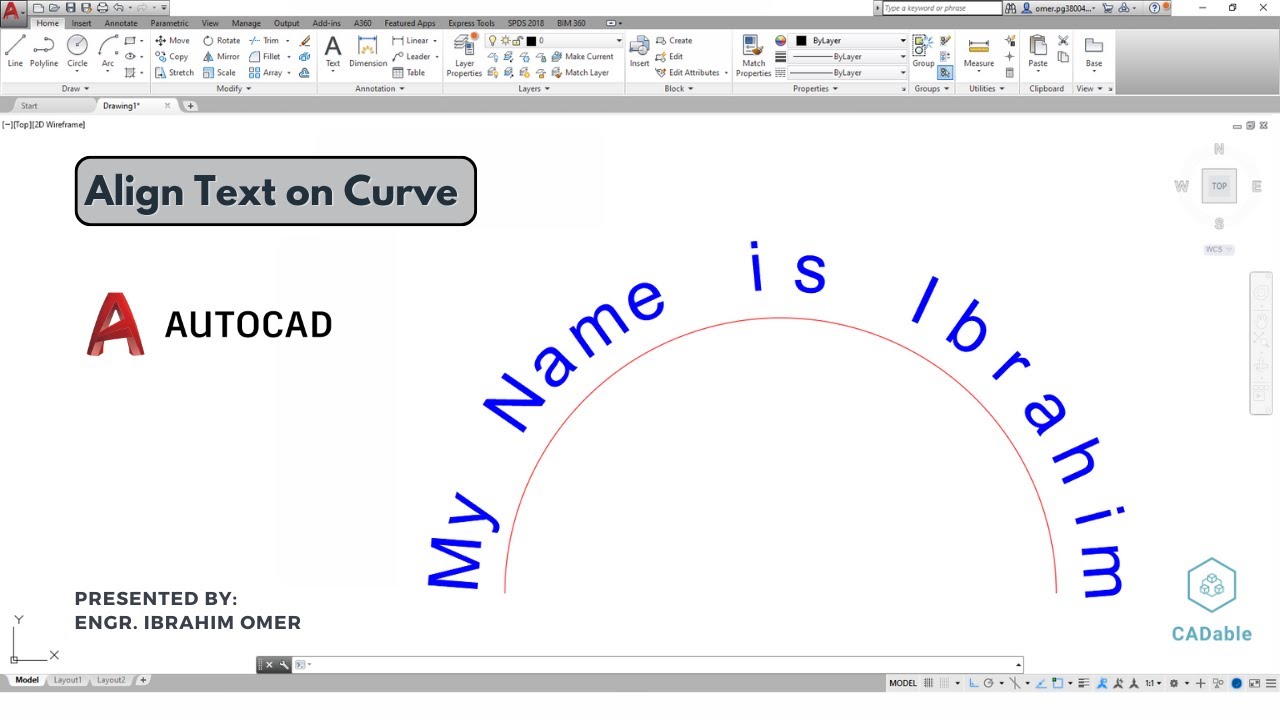 Align Text on Curve in AutoCAD | Create Arc Aligned Text AutoCAD | Modify Text Properties AutoCAD