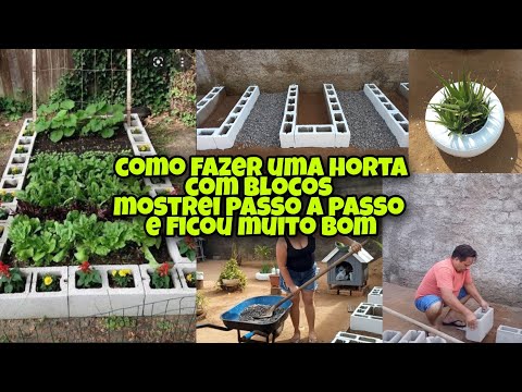 COMO FAZER UMA HORTA COM BLOCOS MOSTREI PASSO A PASSO E FICOU MUITO BOM