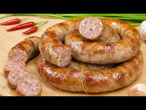The secret to a juicy sausage! The simplest recipe for homemade sausage.