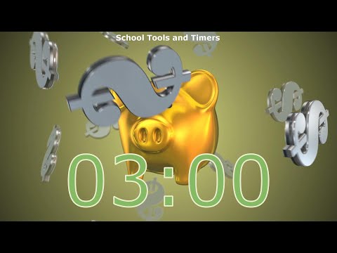 3 Minute Countdown Timer - Piggy Bank Money! 🐷💲