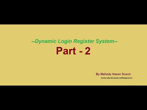 Dynamic Login Register System With CRUD (Part - 2)