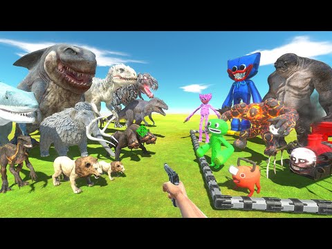 FPS Avatar Rescues Choo Choo Charles and Fights King Shark Team - Animal Revolt Battle Simulator