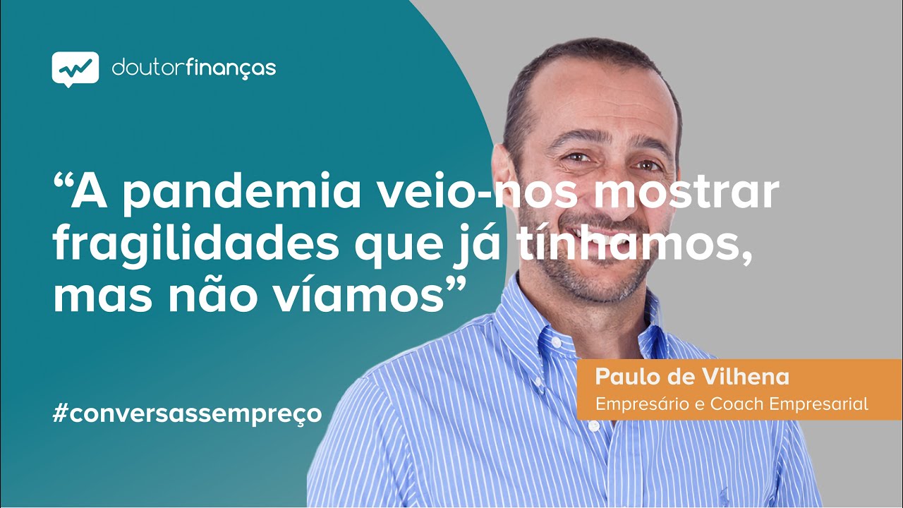 Imagem de um pc portátilse vê o programa Conversas sem Preço com a entrevista a Paulo de Vilhena, empresário e coah empresarial, fundador da Paulo de Vilhena Business Excelerators