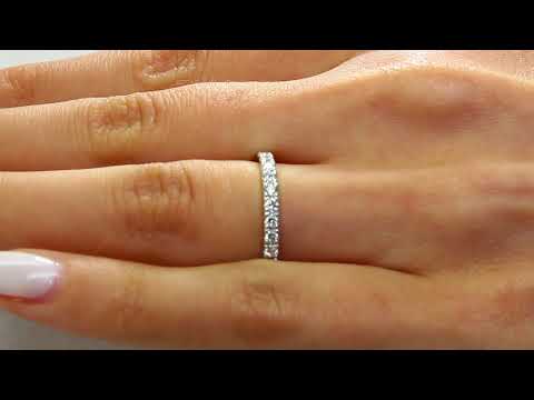 Round Cut Diamond Wedding Anniversary Band Ring in White Gold  (MVSXB0004-W)