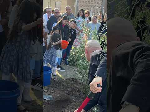 Bishop Alberto Rojas and the community of St. Mel, planted an Olive tree in front of the Church