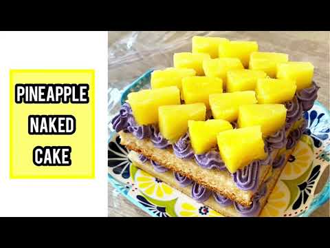 Pineapple Mini Naked Cake | Pineapple Sponge Cake | Eggless Pineapple Cake | Samia's Kitchen