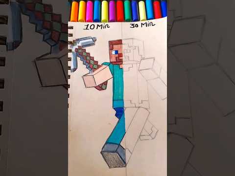 Insane Minecraft Drawing Challenge! 10 min vs 30 min 😮‍💨🤞