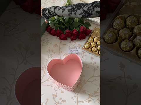 Red Roses and Ferrero Rocher Gift Box #howto #gift #flowers #rose #chocolate #fyp