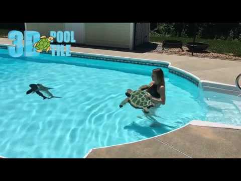 Make Your Pool More Interesting with 3D Pool Tile! DIY! Pool tough tile, not an inked mat!