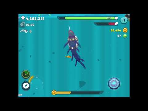Testing new luminite shark. Hungry shark gameplay#1