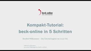 Kompakt-Tutorial: beck online in 5 Schritten