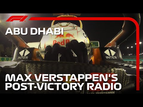 Max Verstappen’s Cooldown Lap Post-Victory Radio | 2021 Abu Dhabi Grand Prix