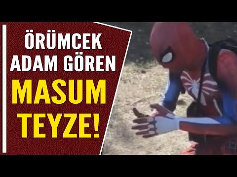 ÖRÜMCEK ADAM GÖREN MASUM TEYZE!
