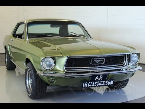 Ford Mustang V8 Coupe 1967 Lime Gold Powersteering double exhaust -VIDEO- www.ERclassics.com