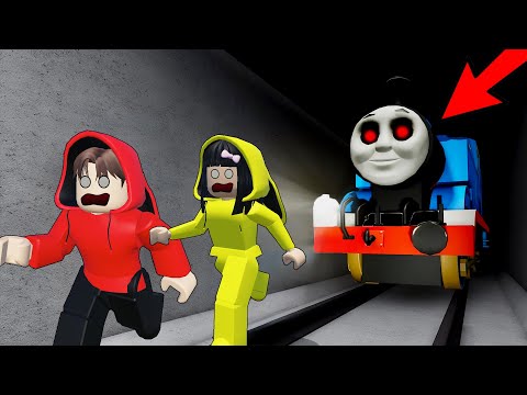 Yuta, Mio Dan Baby Celine Dikejar Kereta Thomas Exe Diterowongan || ROBLOX