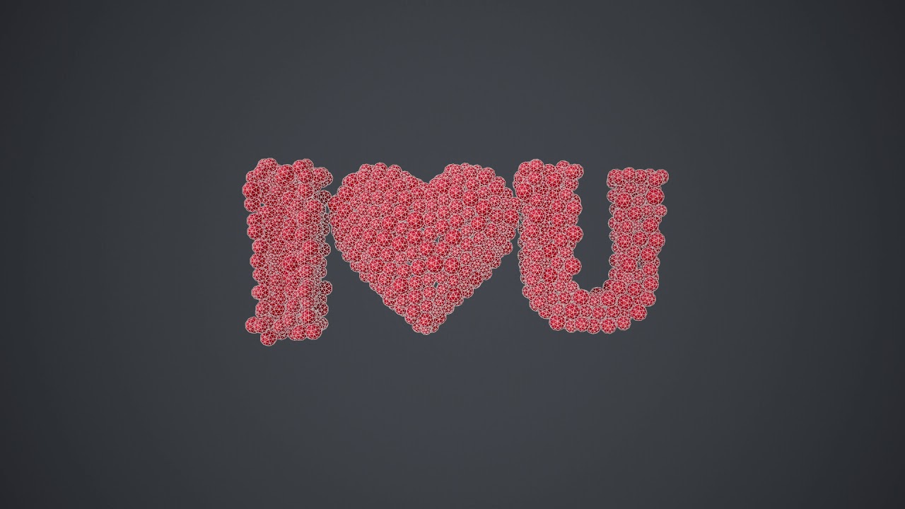 Testo - Ti amo - formato da sfere Modello 3D