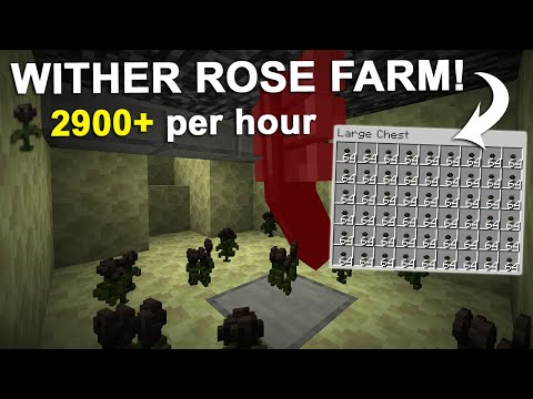 Minecraft EASY Wither Rose Farm BEST DESIGN 2,900+ Per Hour 1.21.4 Tutorial