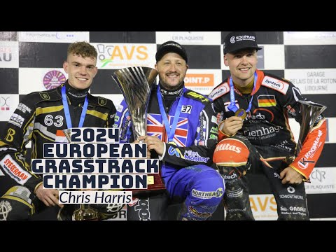 Chris Harris from the back!  2024 European Grasstrack Championship.  Final - Tayac, France