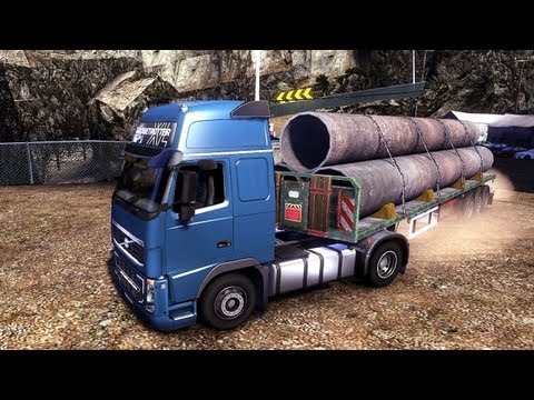 Euro Truck Simulator 2 - Volvo FH16 4x2 Transporting 3 Large Tubes