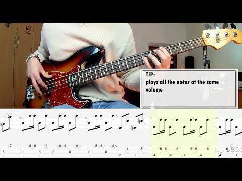 YMCA - Village People BASS COVER + PLAY ALONG TAB + SCORE