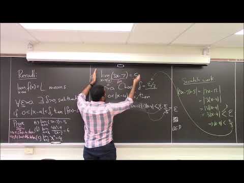 Math 1206-R04 Lecture 10 - Finding limits with the epsilon delta definition