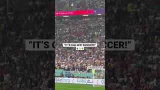 🇺🇸 fans chanting “it’s called soccer” at the England vs USA game! #fifaworldcup #qatar2022  #usmnt