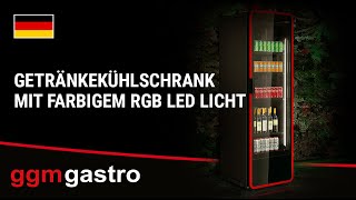 Vitrine réfrigérée à boissons - 670mm - 550 L - 1 porte vitrée - éclairage LED RGB - affichage digital de la température - Noir - +1 à +7 °C