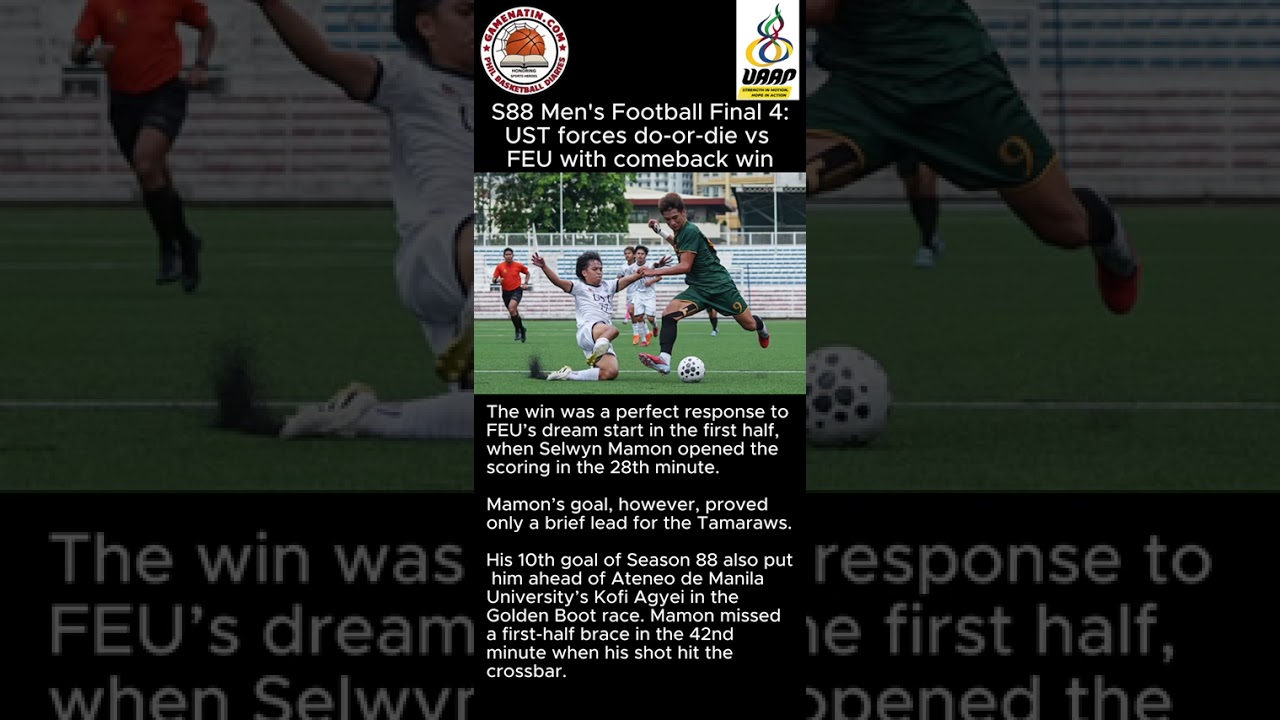 UAAP Men's Football: UST surprises FEU, 2-1, to force sudden-death Final 4 game on February 13