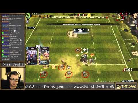 Rat Ogre Skaven beat up dwarves (game 1; the Sage plays Blood Bowl 2)