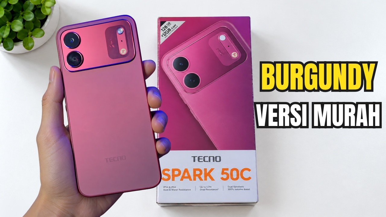 HP BURGUNDY TERMURAH‼️TECNO SPARK 50c GAK NYANGKA BISA SEKEREN INI
